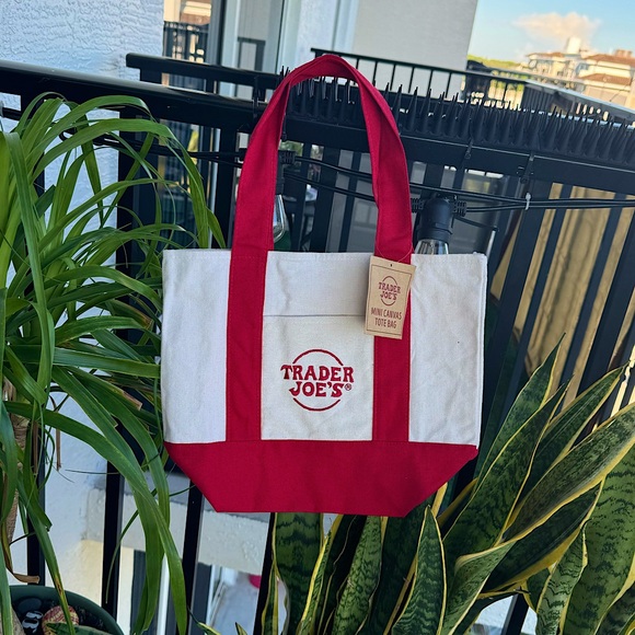 - Trader Joe’s mini canvas tote bag NWT - Picture 1 of 4
